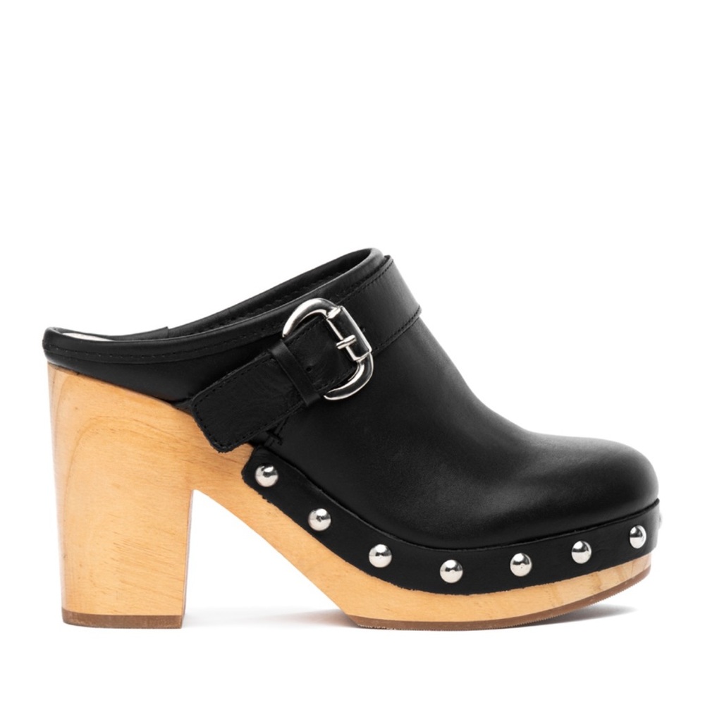 Steve Madden Hilde Black Leather Studded Mule